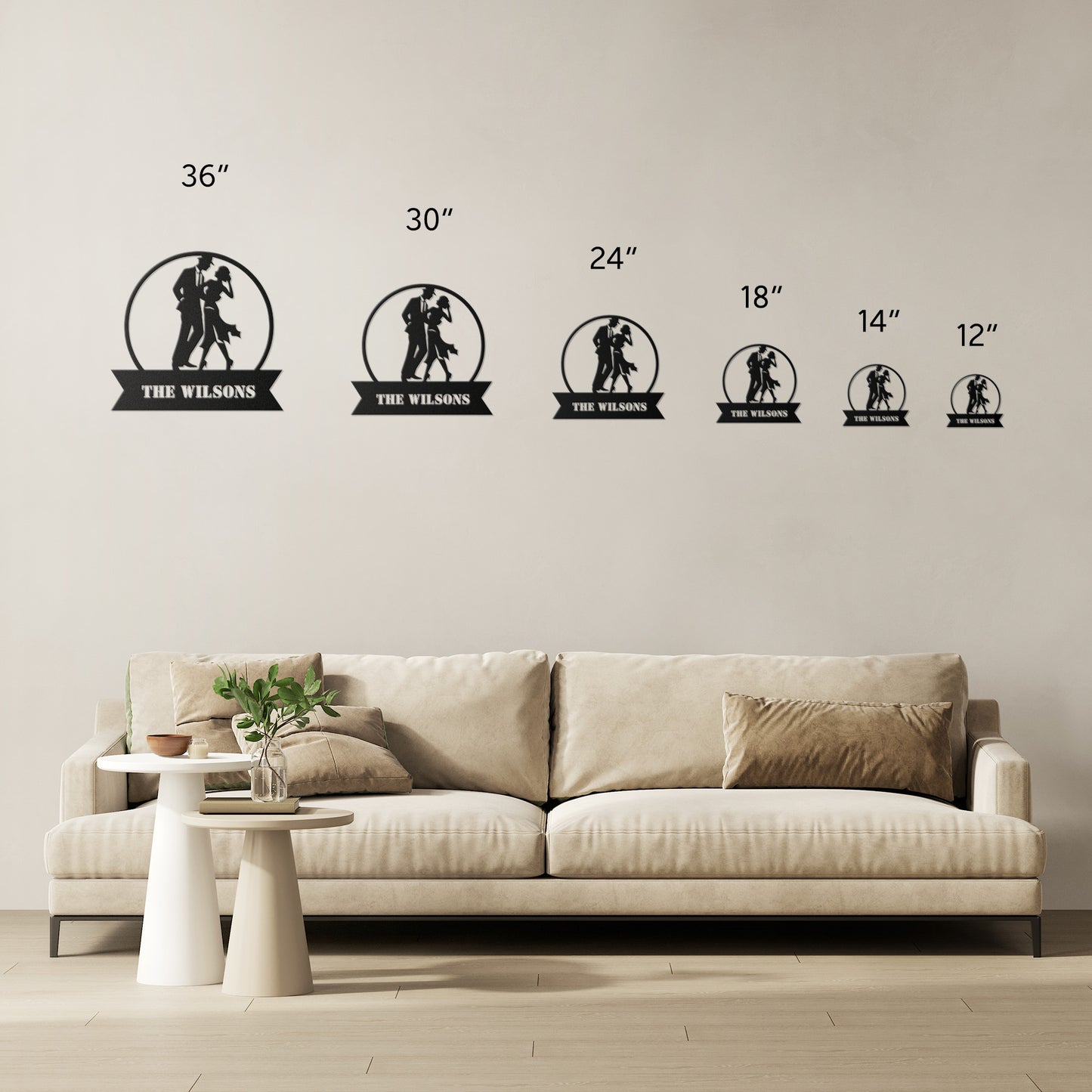 Dancing Tango Couple Metal Wall Art