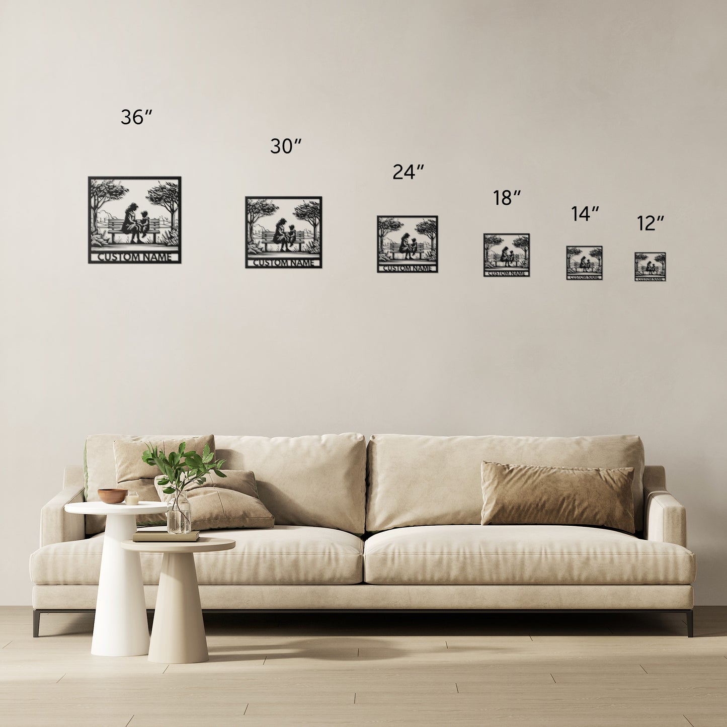 Mother And Child Metal Wall Art
