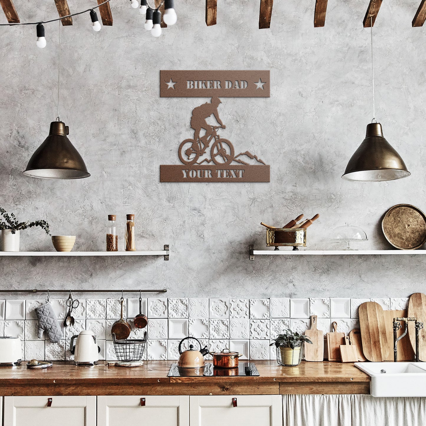 Mountain Biker Metal Wall Art