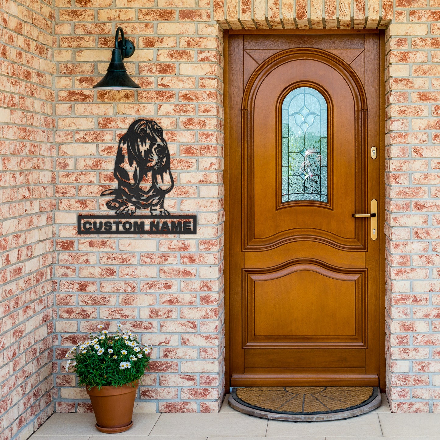 Personalized Basset Hound Dog Metal Sign - Basset Hound Custom Name Wall Decor, Metal Signs Customized Outdoor Indoor, Wall Art Gift For Basset Hound Dog Lover