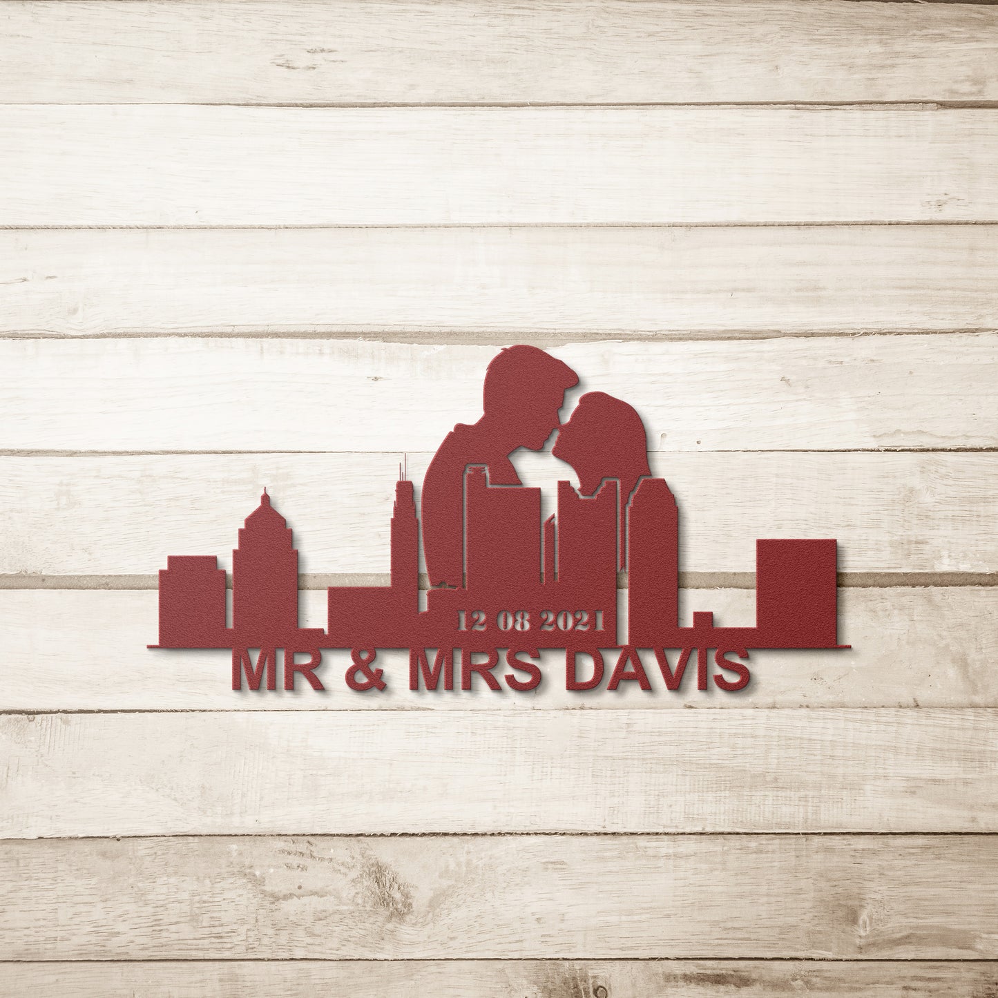 Personalized Columbus Couple Anniversary Metal Wall Art