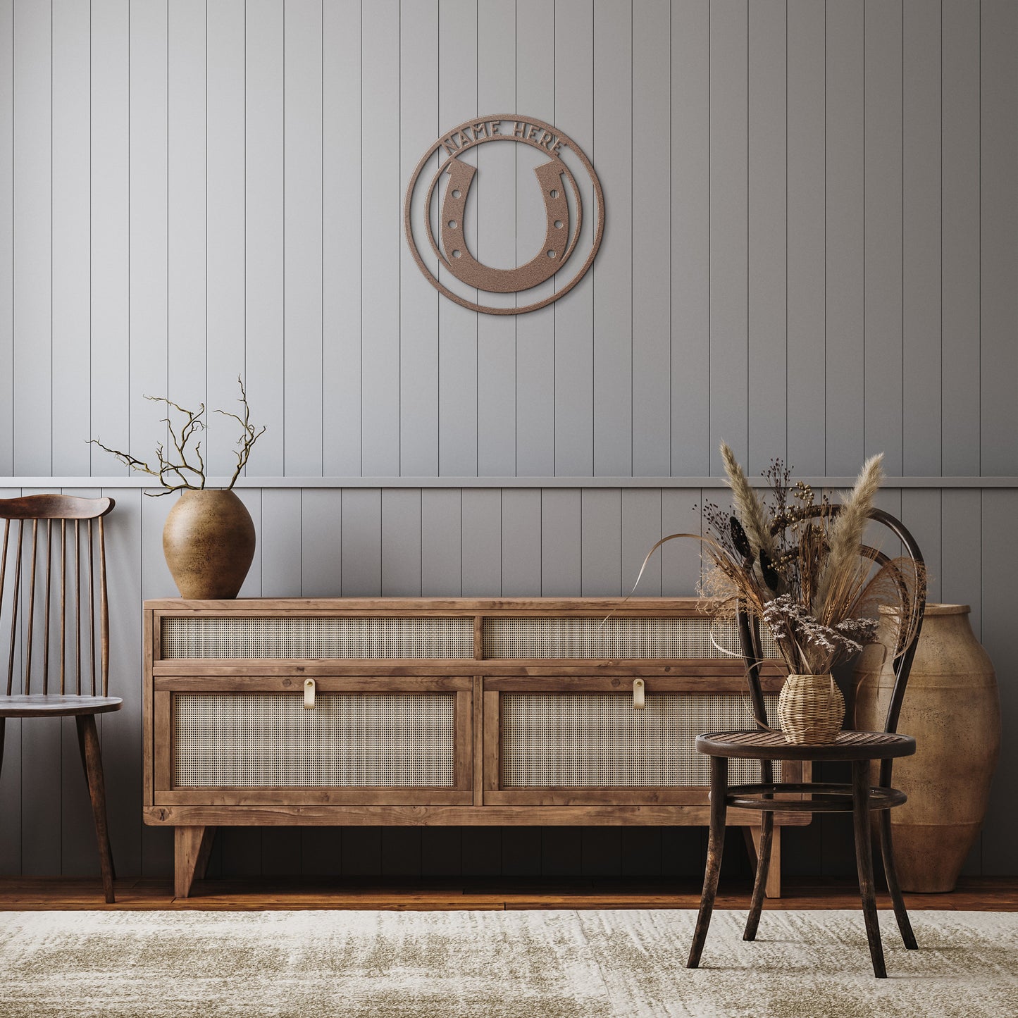 Personalized Horseshoe Metal Wall Sign - Customised Horseshoe Wall Decor,Horseshoe Metal Wall Art Signs Customized Outdoor Indoor