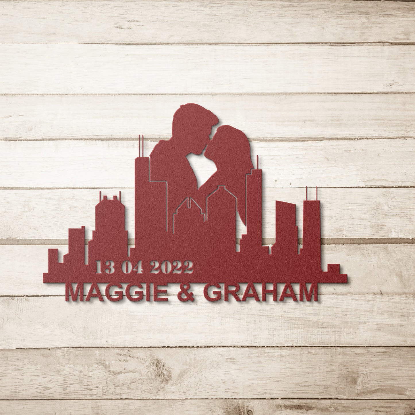 Personalized Houston Boyfriend Anniversary Metal Wall Art