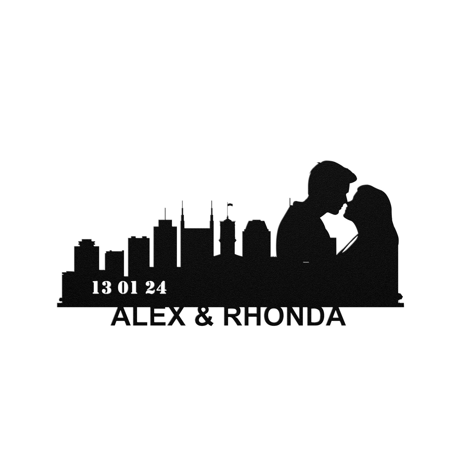 Personalized Nashville Boyfriend Anniversary Metal Wall Art