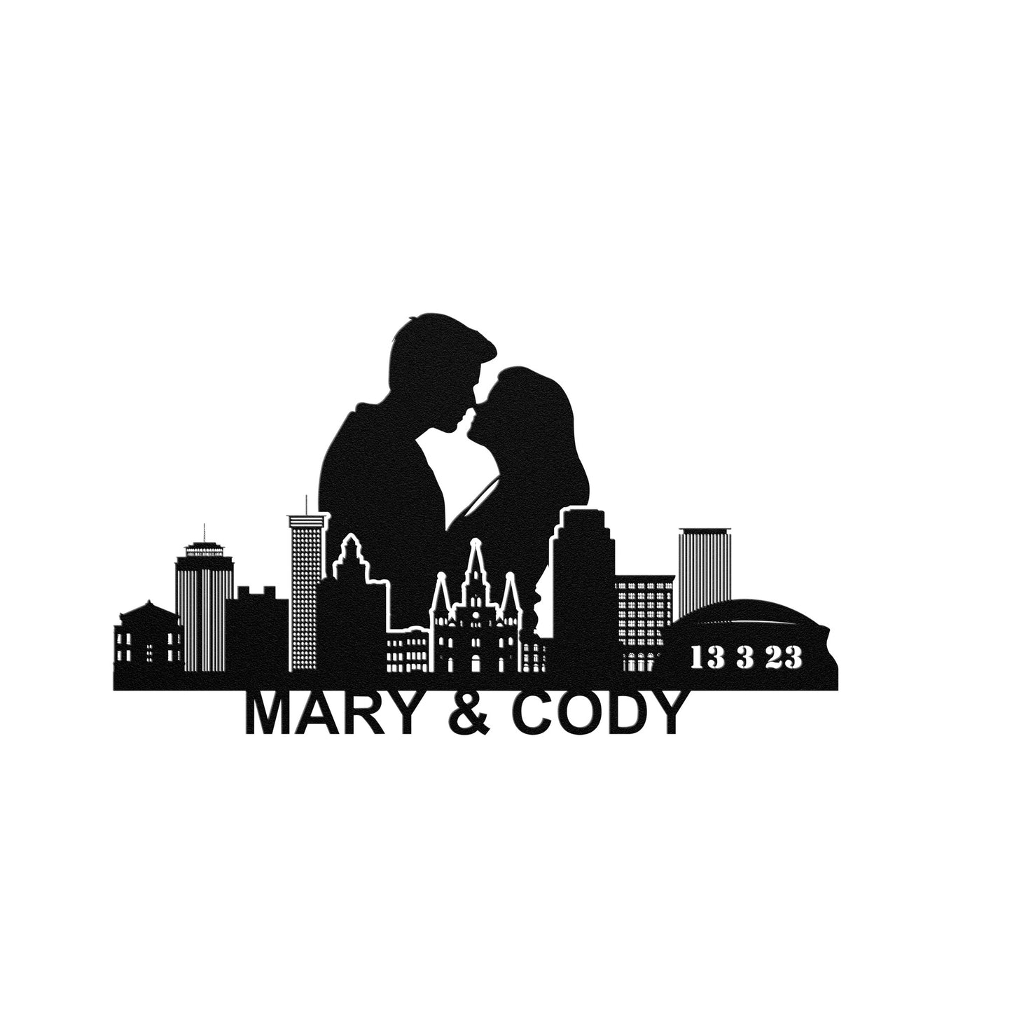 Personalized New Orleans Boyfriend Anniversary Metal Wall Art