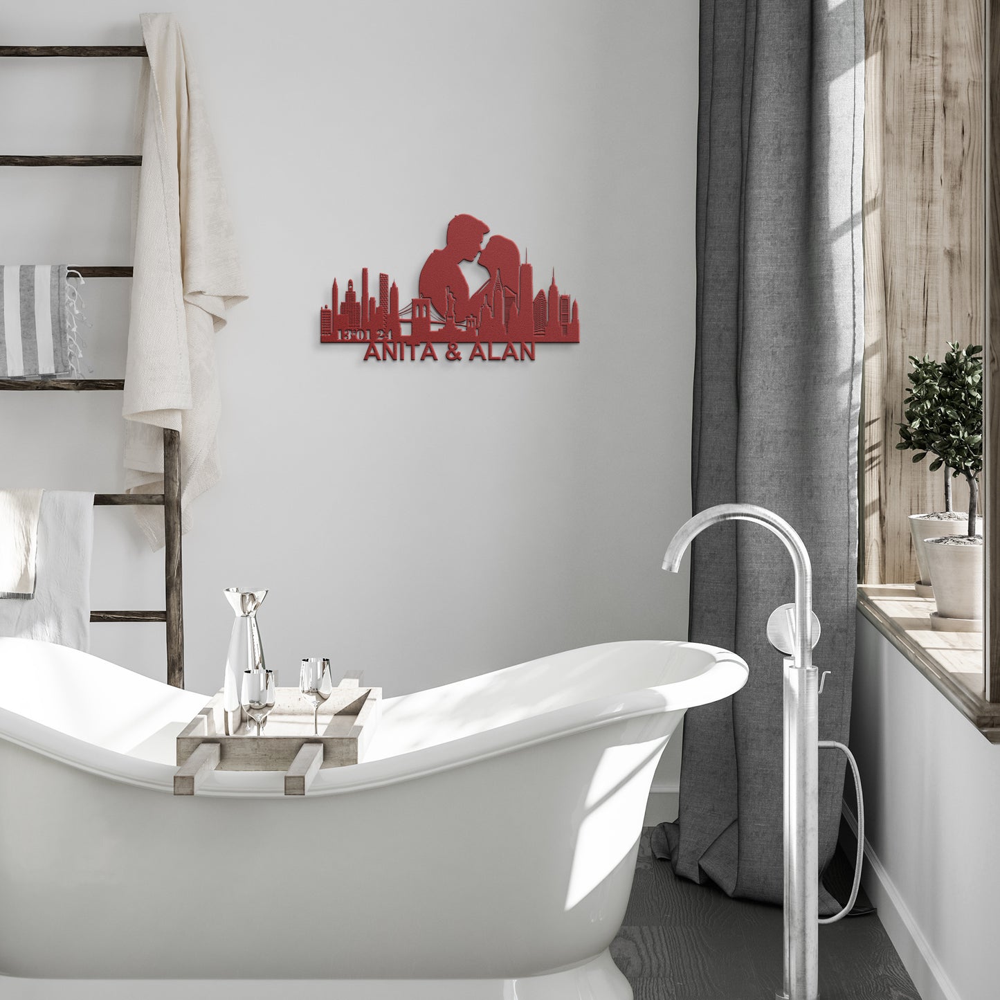 Personalized New York City Boyfriend Anniversary Metal Wall Art