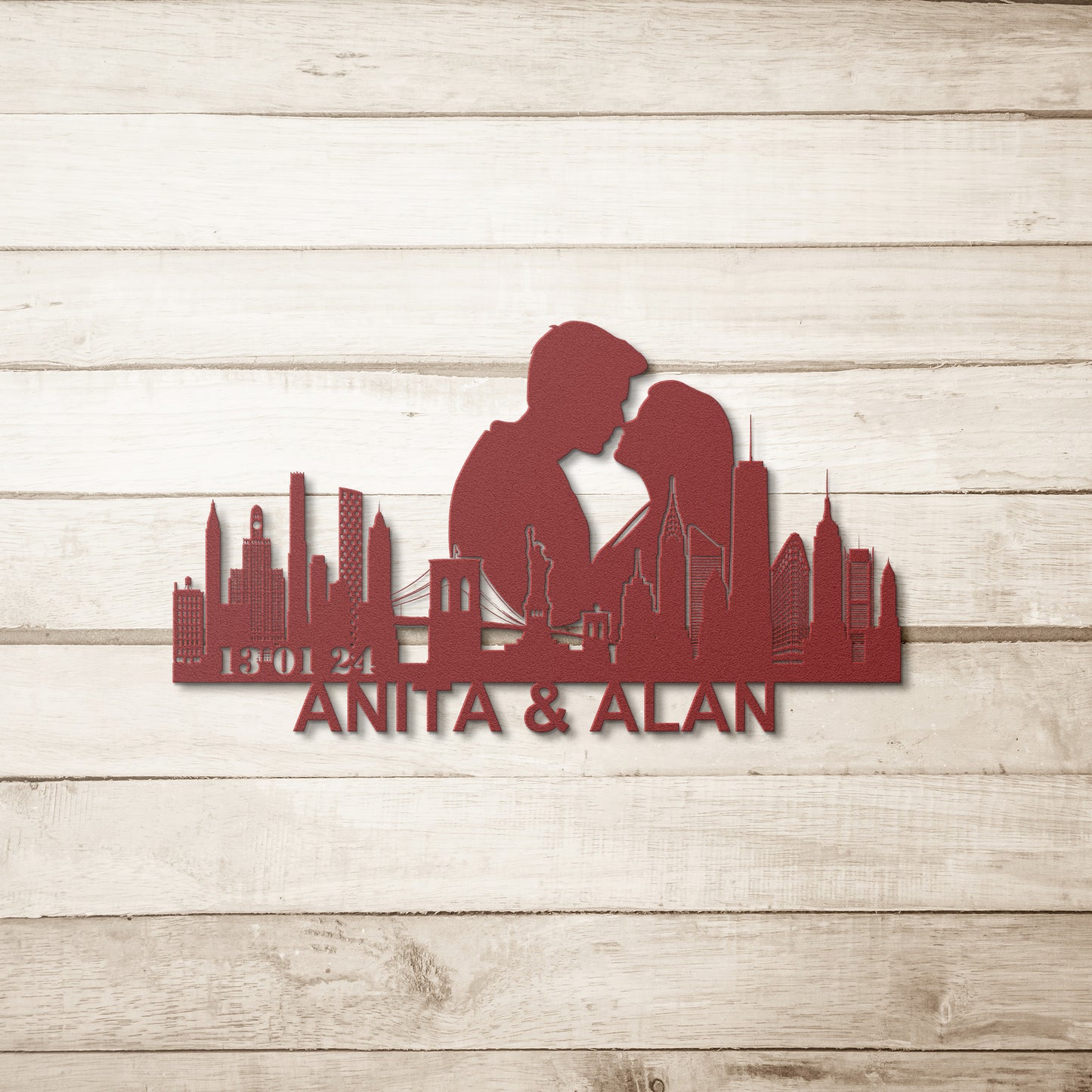 Personalized New York City Boyfriend Anniversary Metal Wall Art