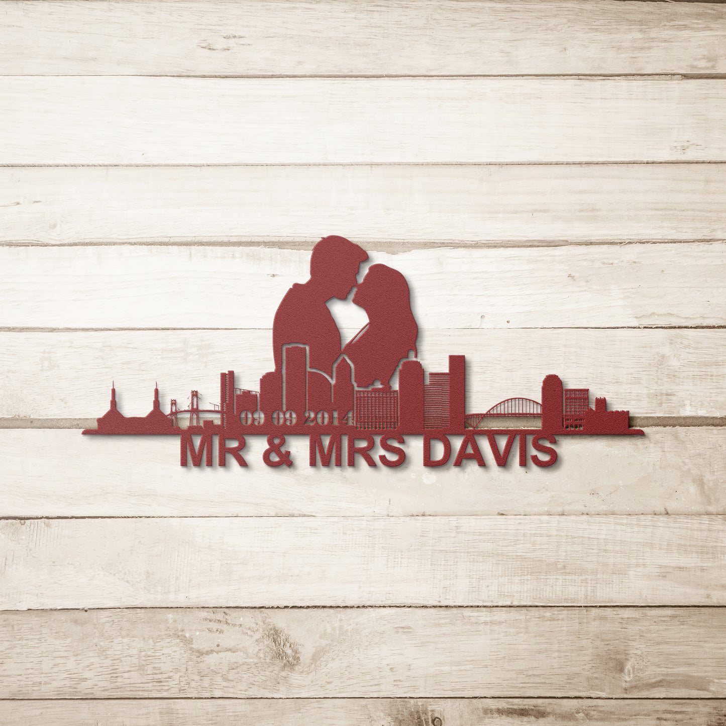 Personalized Portland Couple Anniversary Metal Wall Art