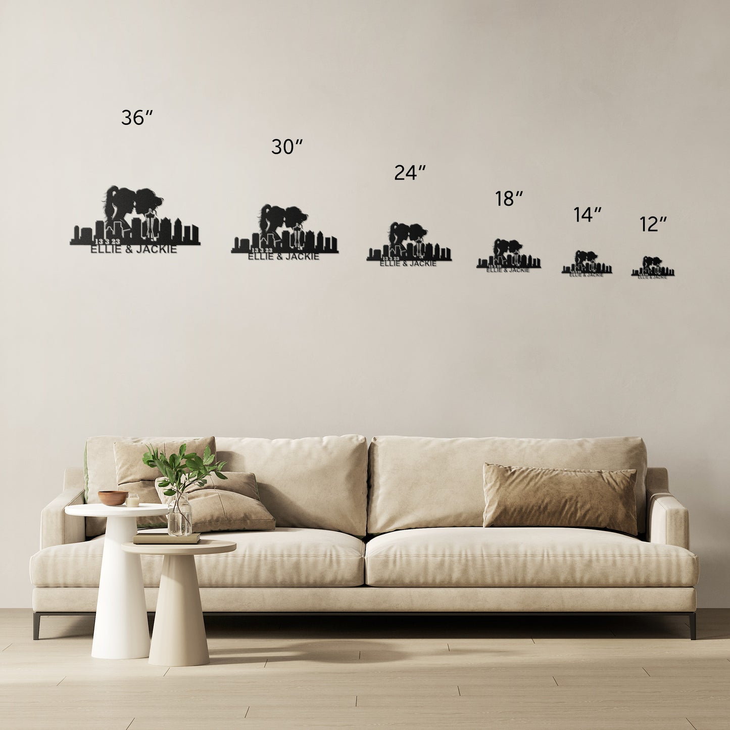 Personalized Seattle Lesbian Couple Anniversary Metal Wall Art