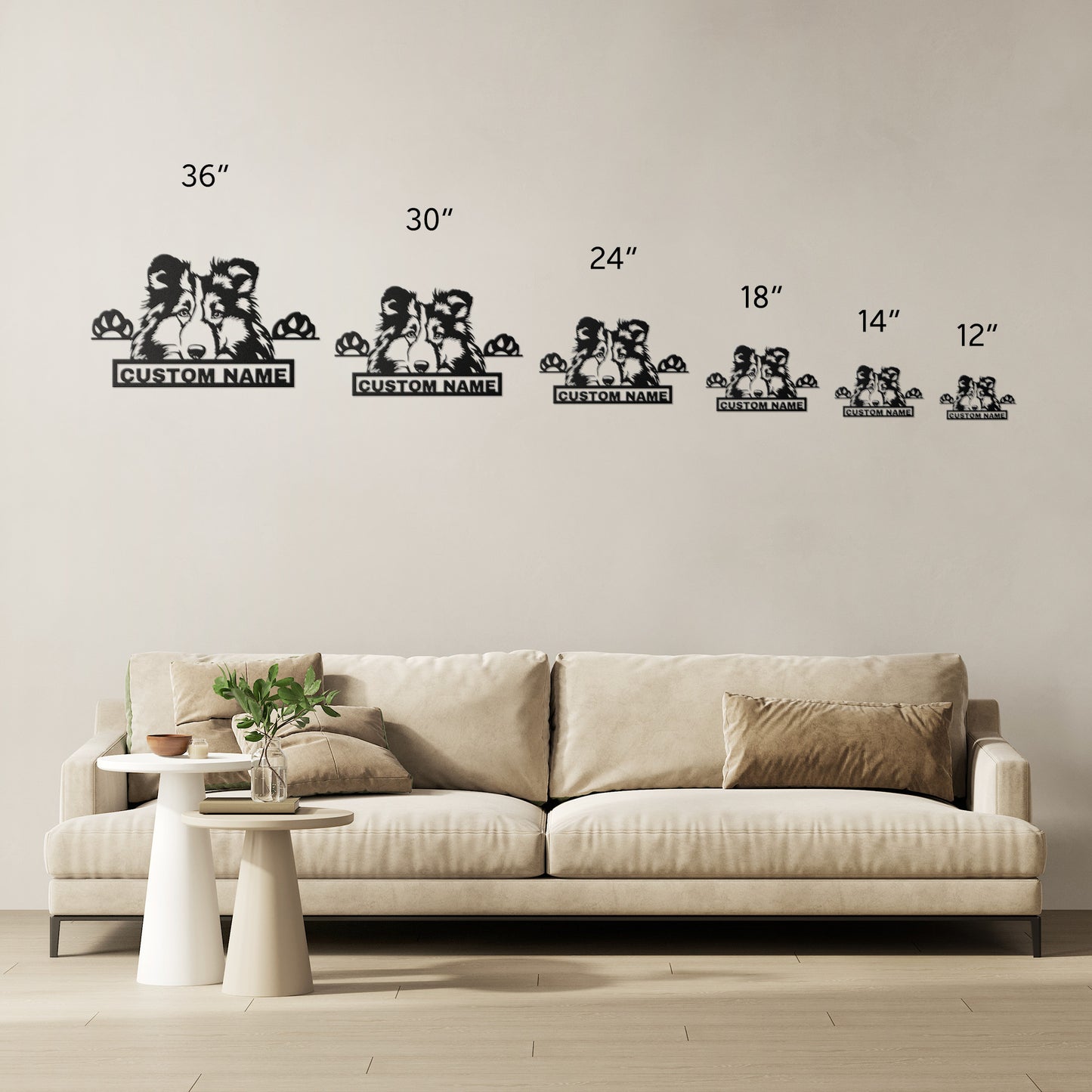 Personalized Shetland Sheepdog Dog Metal Sign - Shetland Sheepdog Custom Name Wall Decor, Metal Signs Customized Outdoor Indoor, Wall Art Gift For Shetland Sheepdog Dog Lover