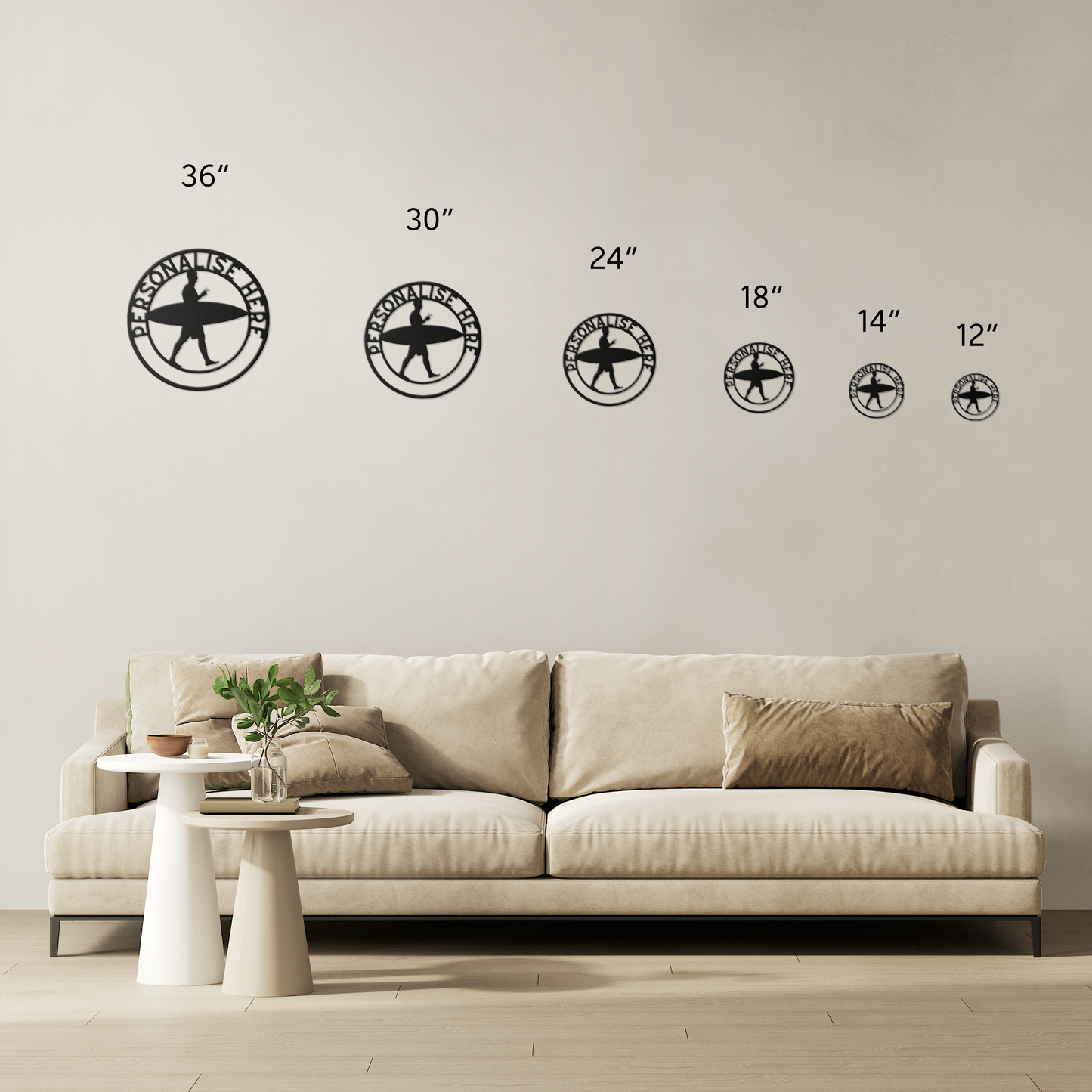 Personalized Surfer Metal Sign - Customised Surfing Wall Decor, Surder Metal Signs Customized