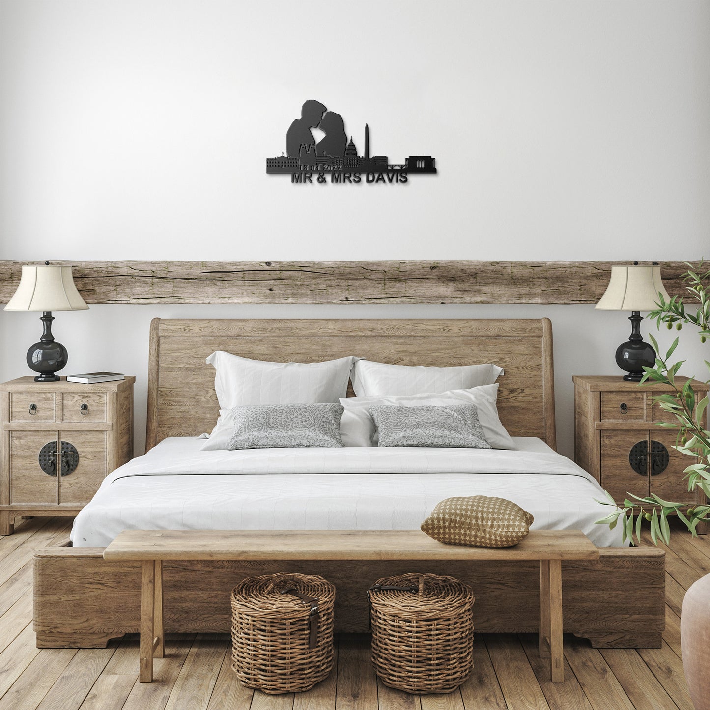 Personalized Washington DC Couple Anniversary Metal Wall Art