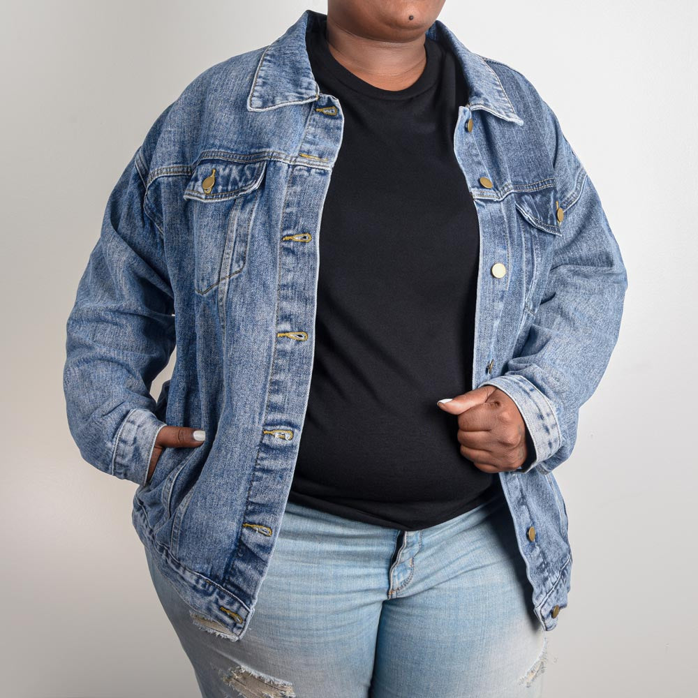 Custom Bridesmaid Oversized Denim Jacket With Name, Personalized Name Bridesmaid Denim Jacket, Custom Gift For Bridesmaid, Custom Bridal Party Gifts,