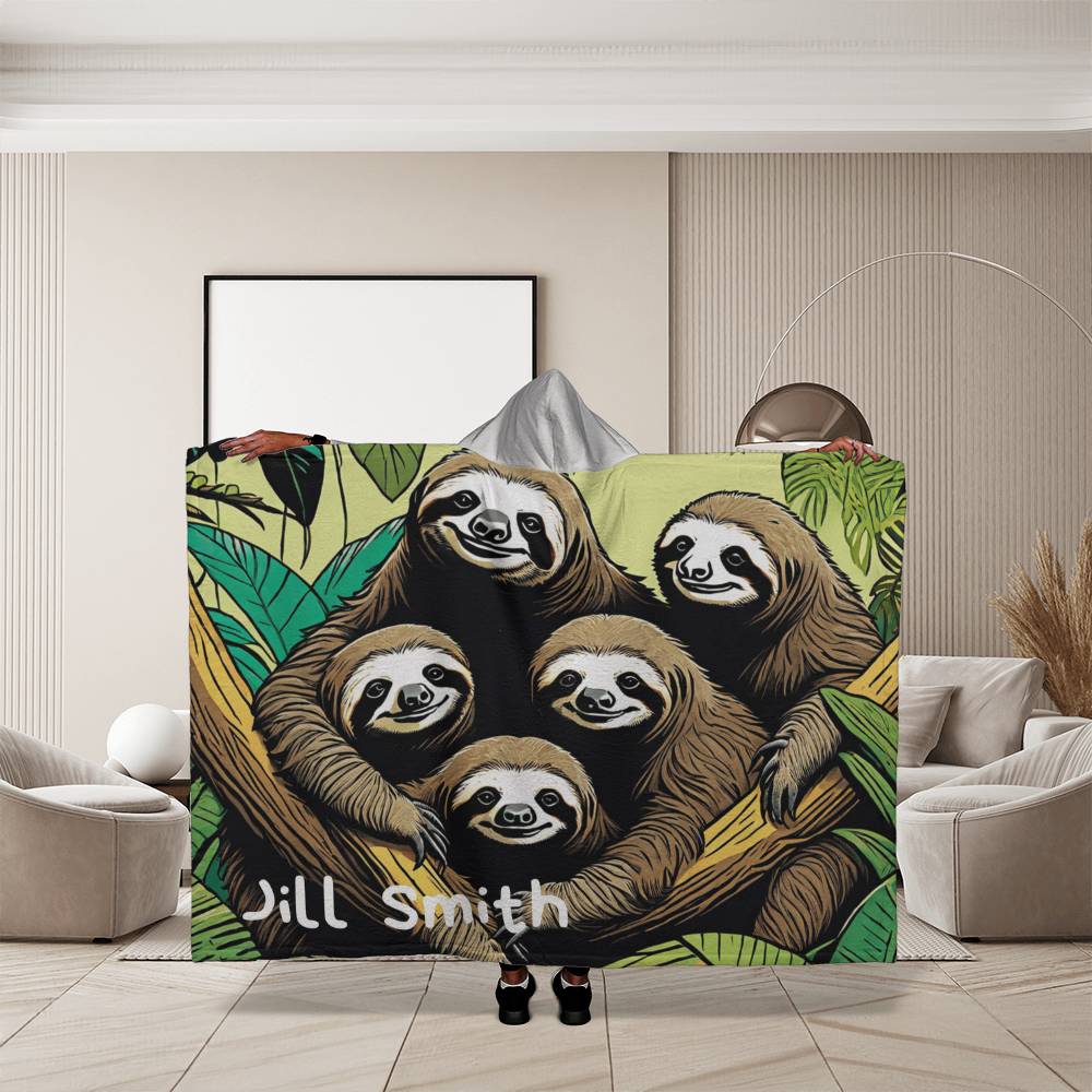 Sloth Hooded Blanket