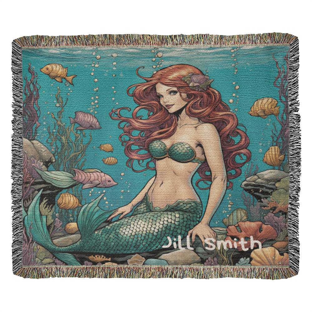 Personalized Mermaid Heirloom Woven Blanket