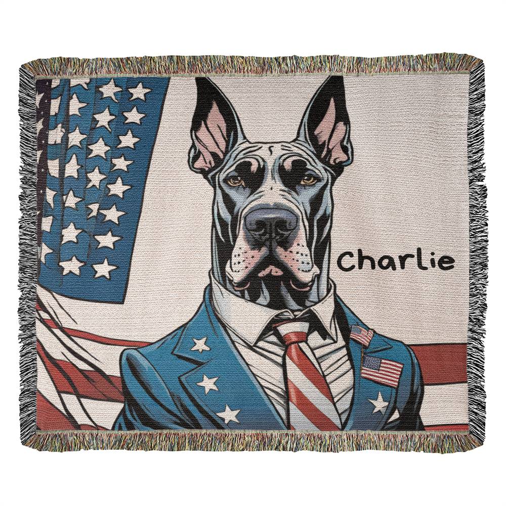 Personalized Great Dane Heirloom Woven Blanket