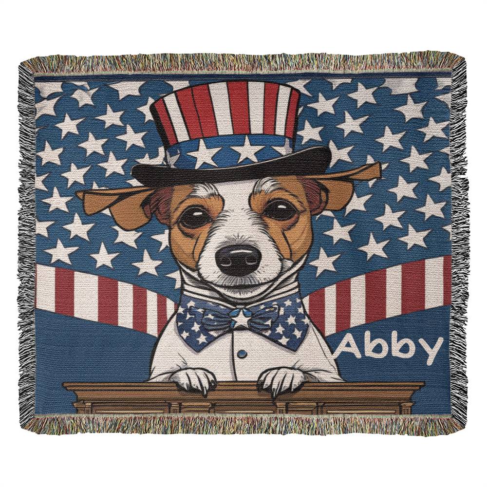 Personalized President Jack Russell Heirloom Woven Blanket