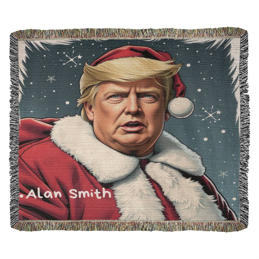 Personalized Trump Santa Heirloom Woven Blanket