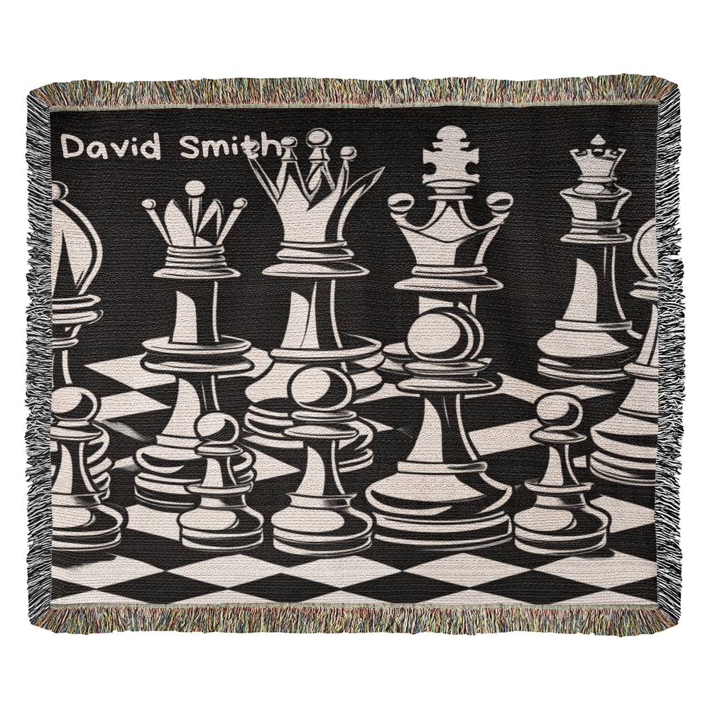Personalized Chess Heirloom Woven Blanket