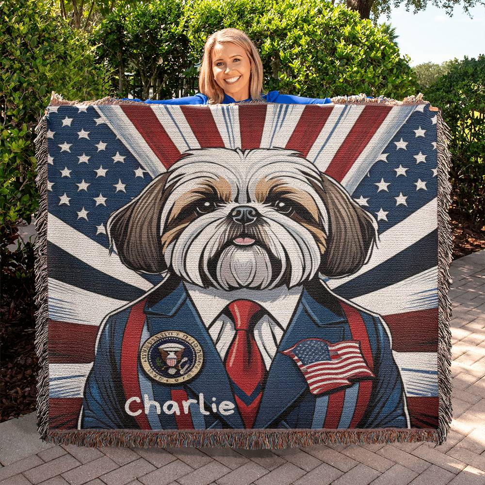 Personalized Shih Tzu Heirloom Woven Blanket
