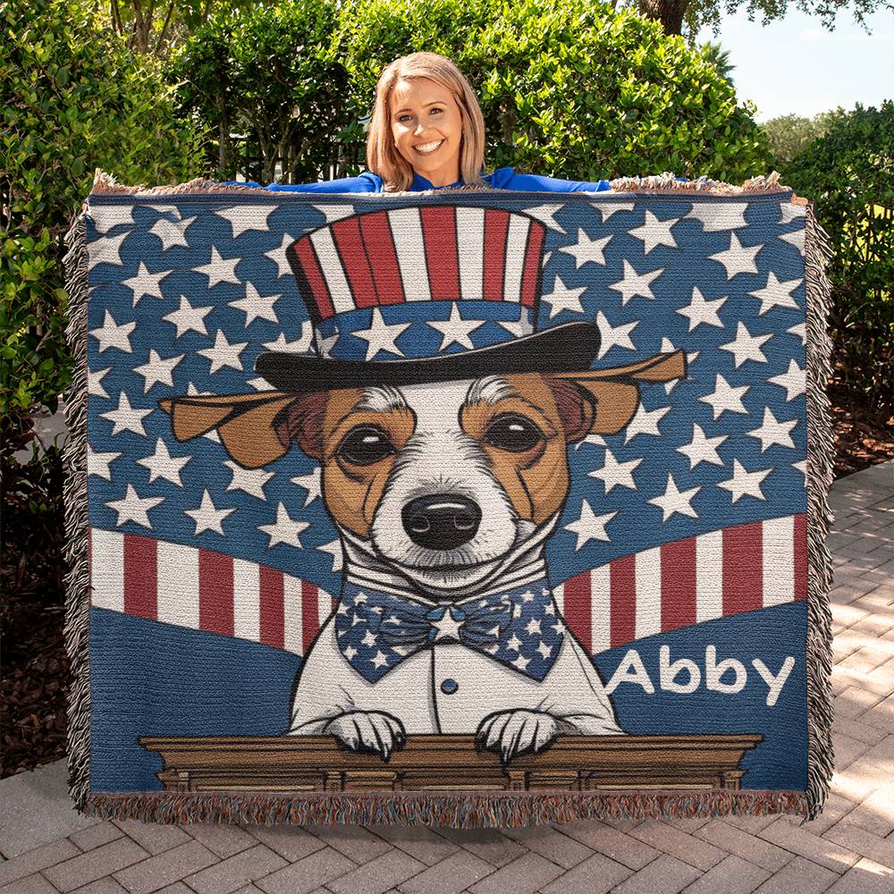 Personalized President Jack Russell Heirloom Woven Blanket