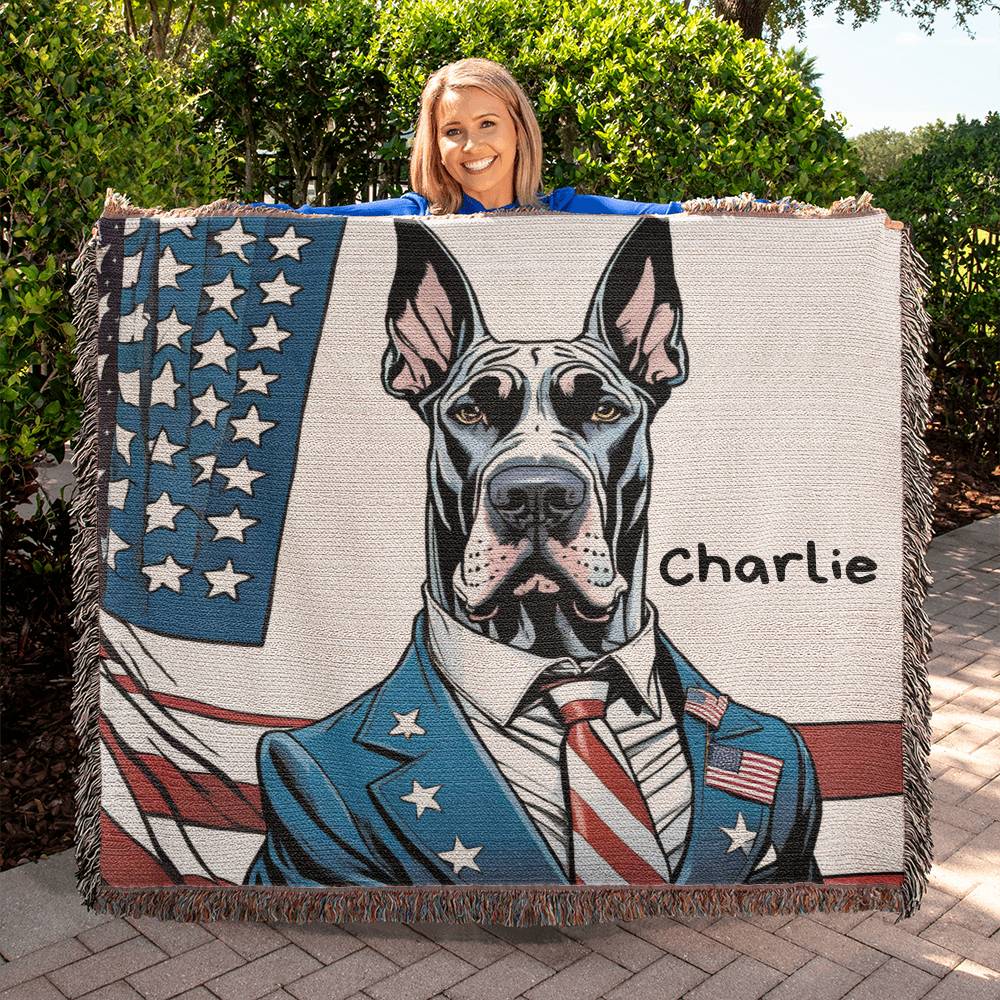 Personalized Great Dane Heirloom Woven Blanket