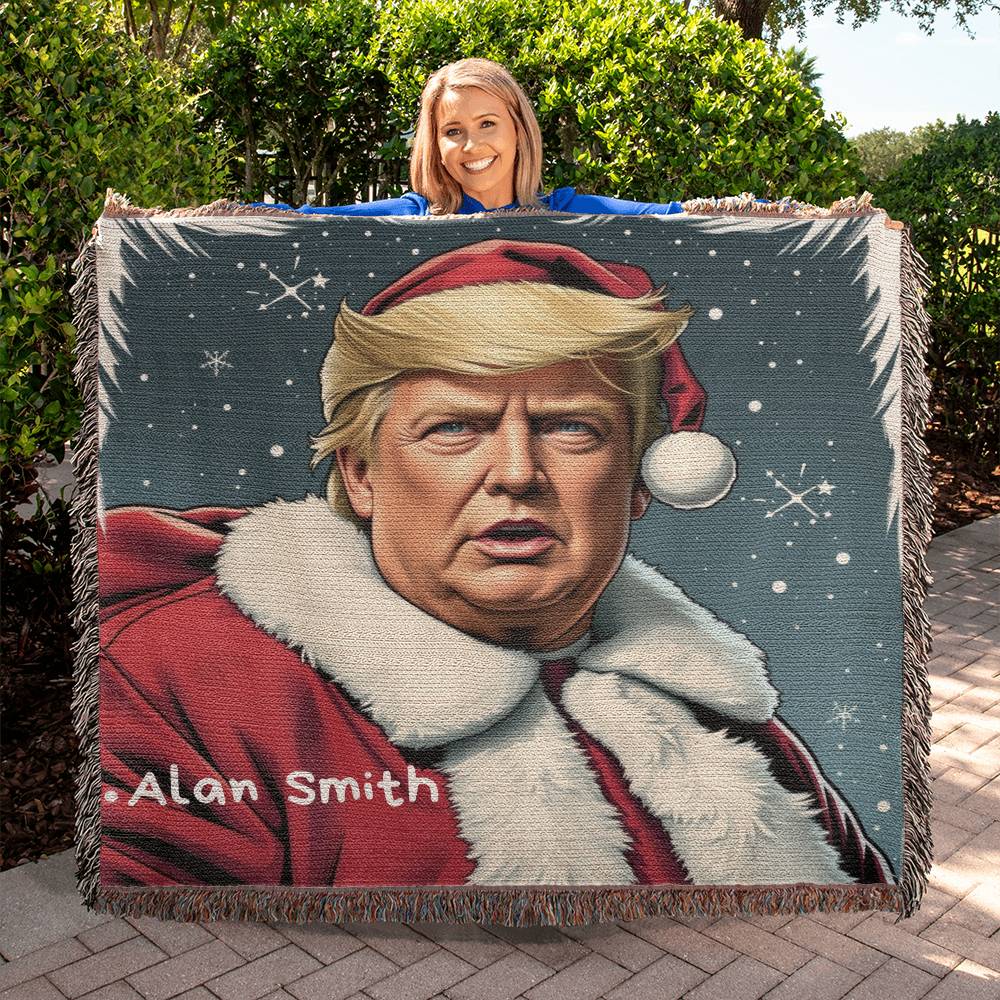 Personalized Trump Santa Heirloom Woven Blanket