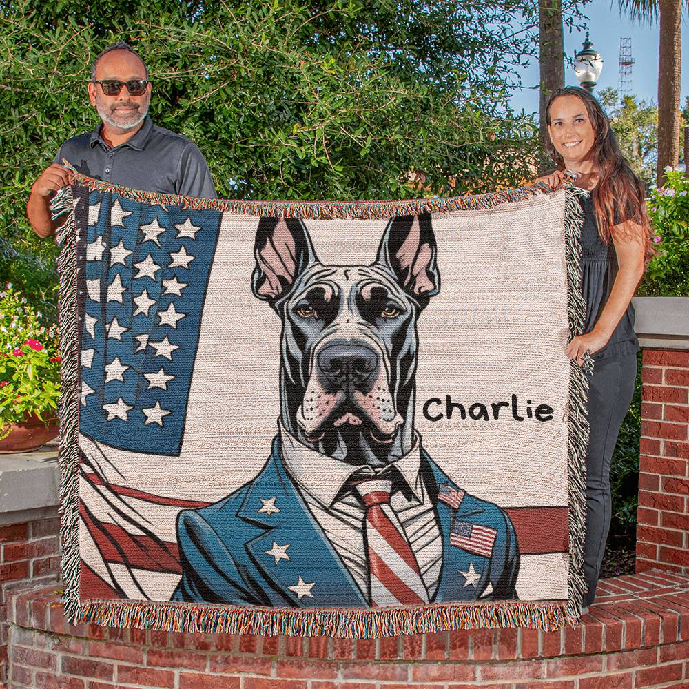 Personalized Great Dane Heirloom Woven Blanket