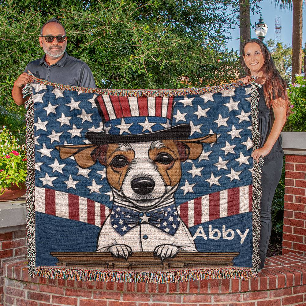 Personalized President Jack Russell Heirloom Woven Blanket
