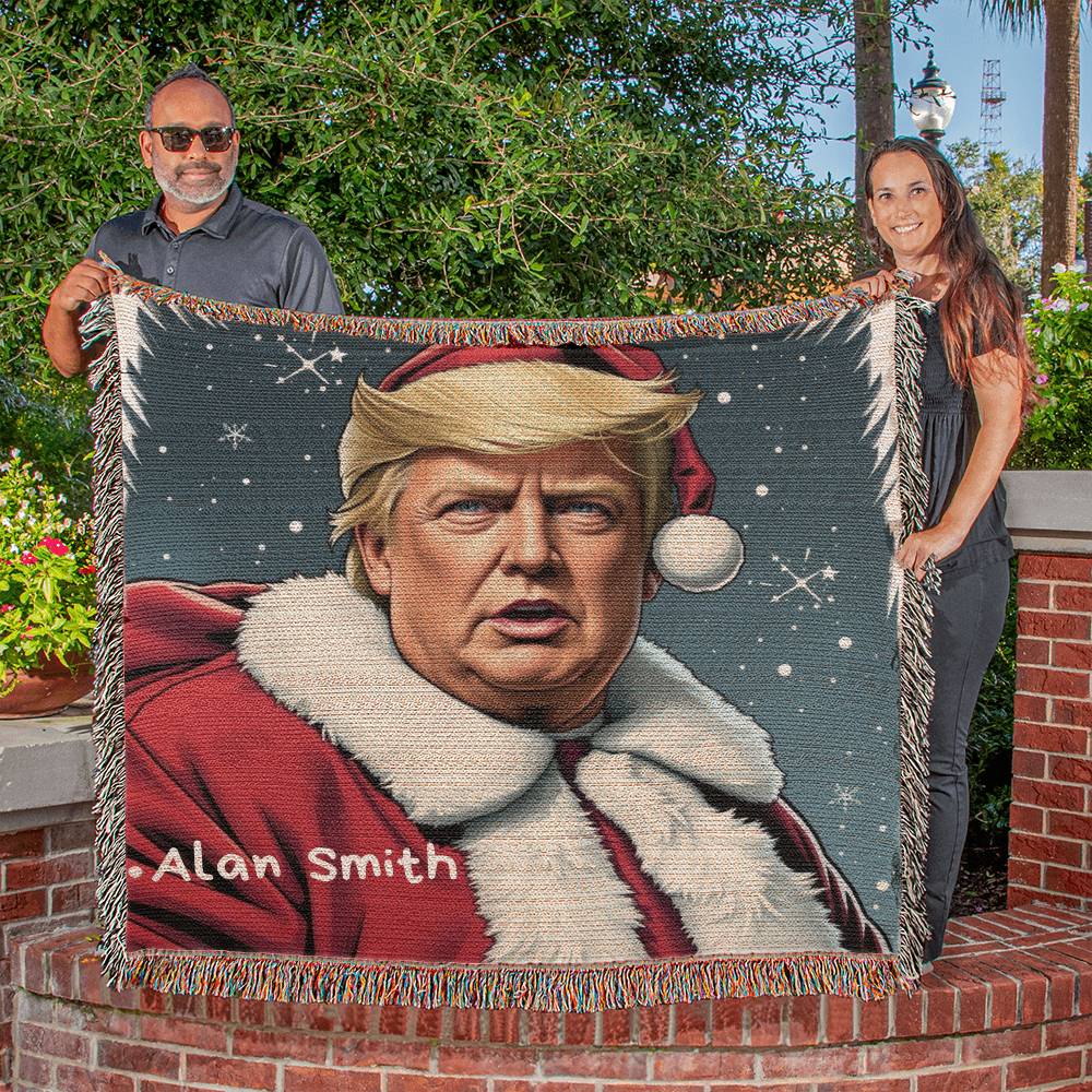 Personalized Trump Santa Heirloom Woven Blanket