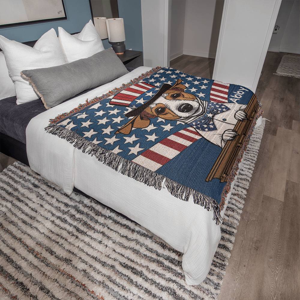 Personalized President Jack Russell Heirloom Woven Blanket