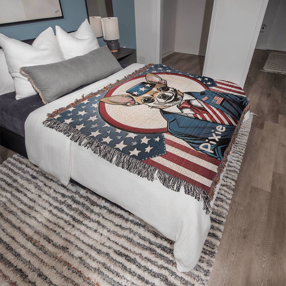 Personalized Chihuahua Heirloom Woven Blanket