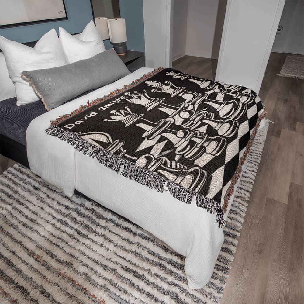 Personalized Chess Heirloom Woven Blanket