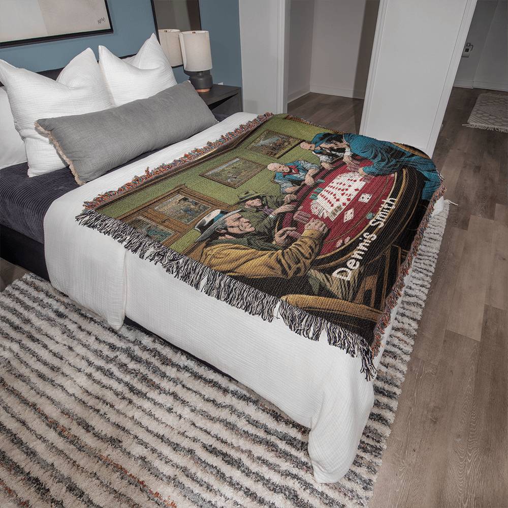 Personalized Poker Heirloom Woven Blanket