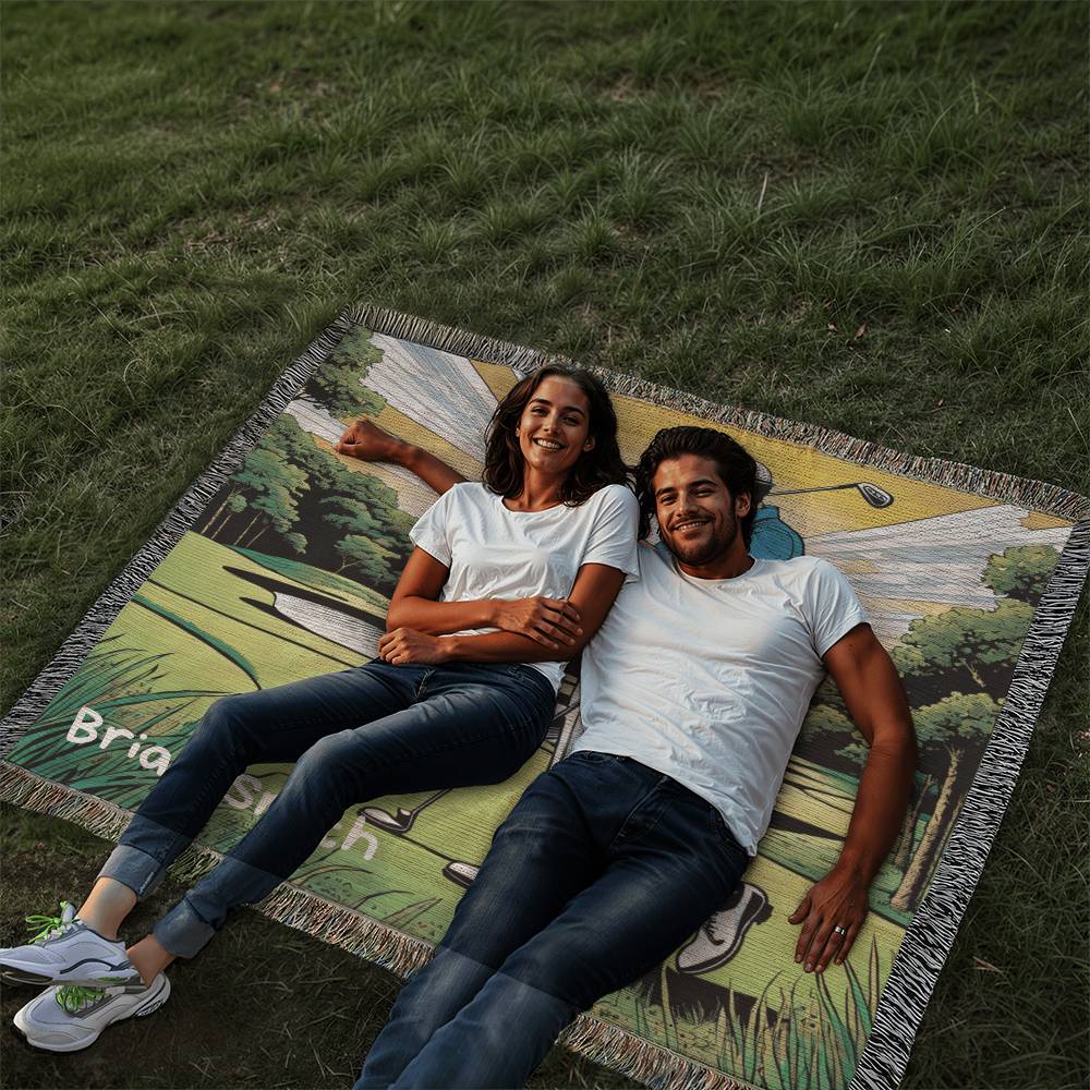 Personalized Golfer Heirloom Woven Blanket