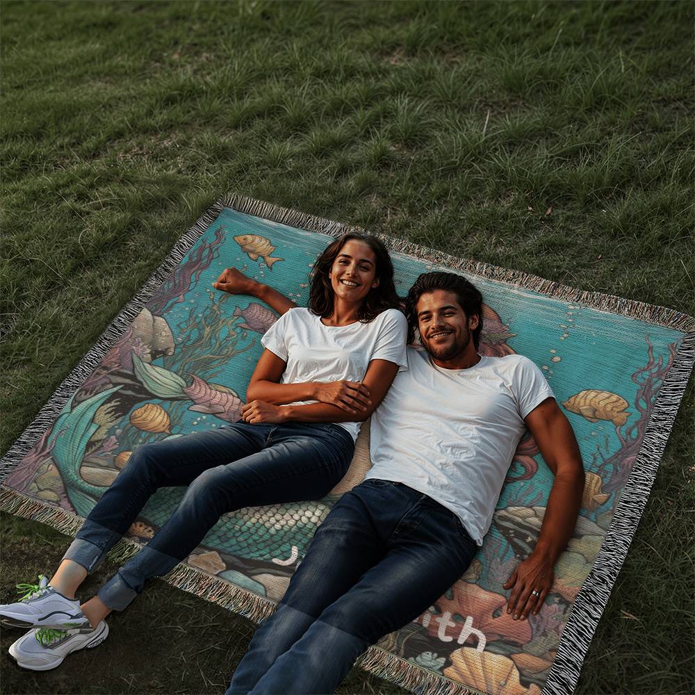 Personalized Mermaid Heirloom Woven Blanket