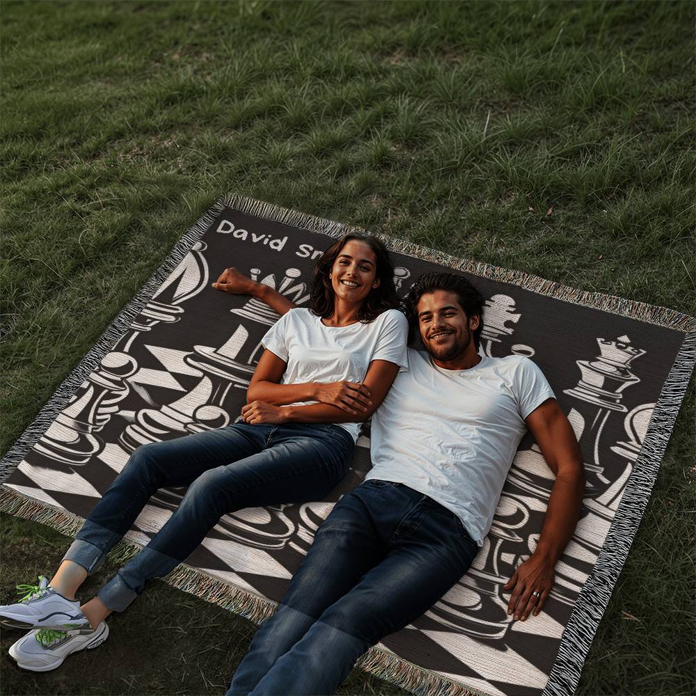 Personalized Chess Heirloom Woven Blanket