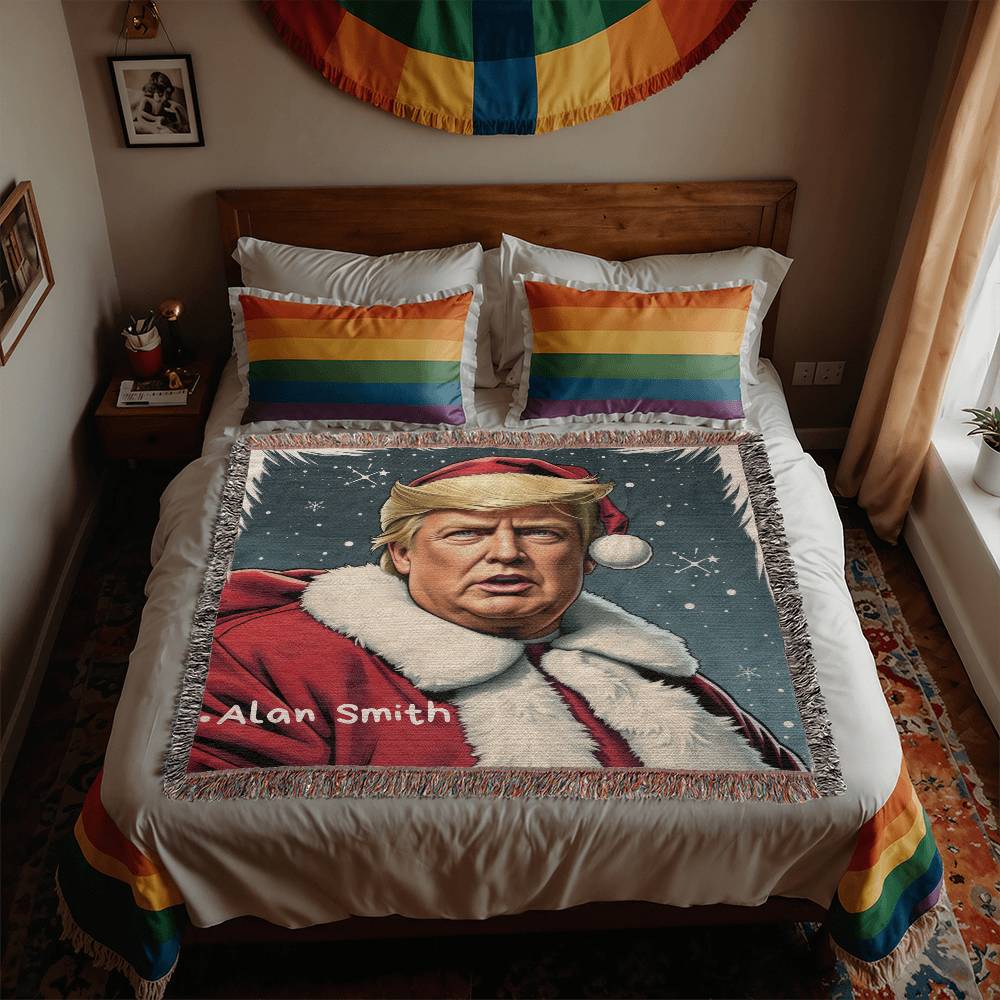 Personalized Trump Santa Heirloom Woven Blanket