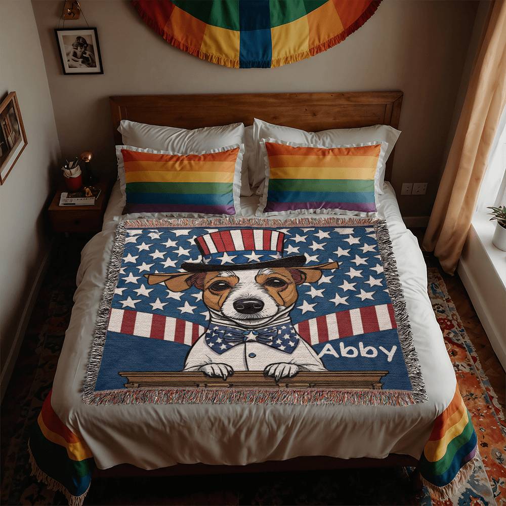 Personalized President Jack Russell Heirloom Woven Blanket
