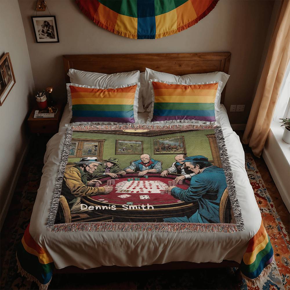 Personalized Poker Heirloom Woven Blanket