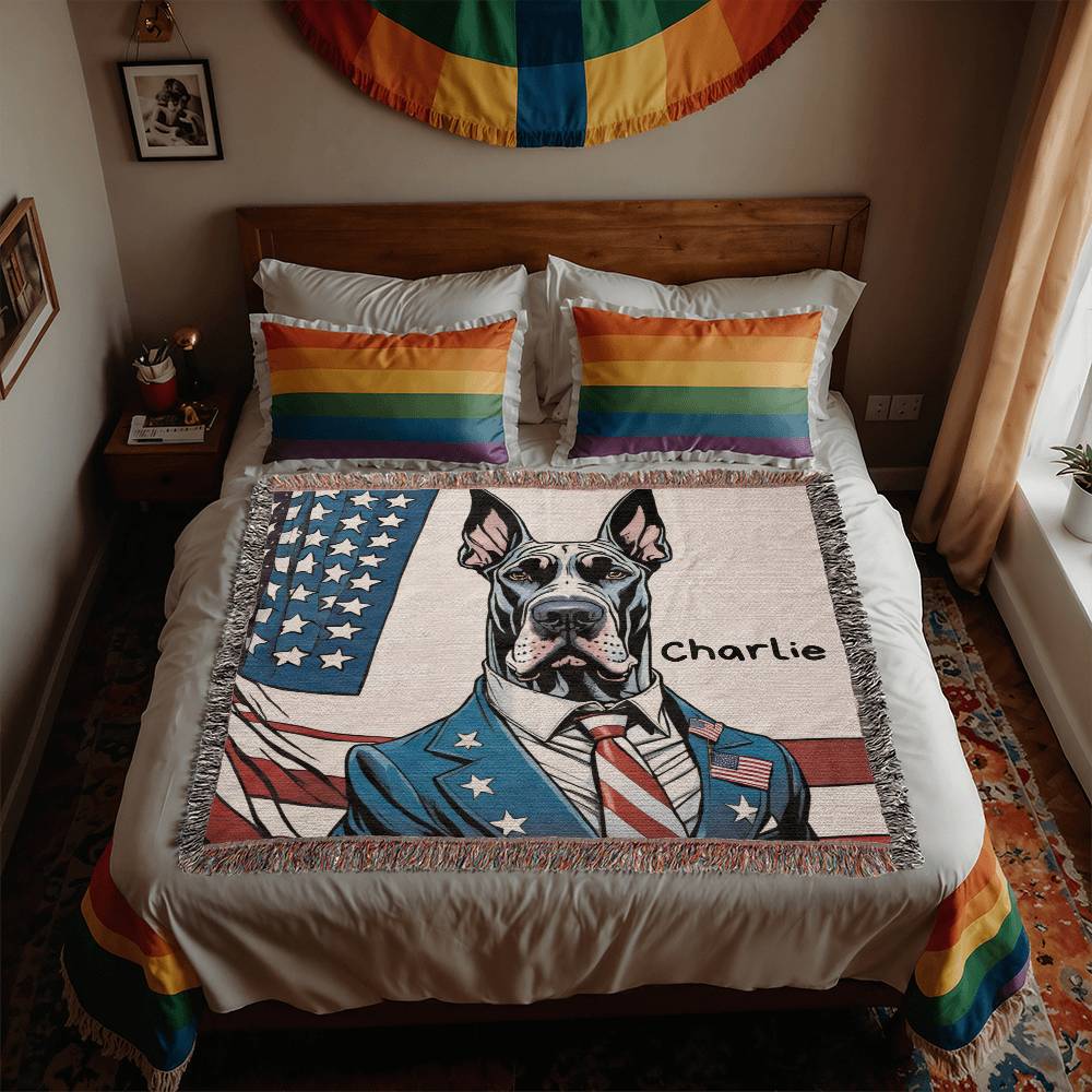 Personalized Great Dane Heirloom Woven Blanket