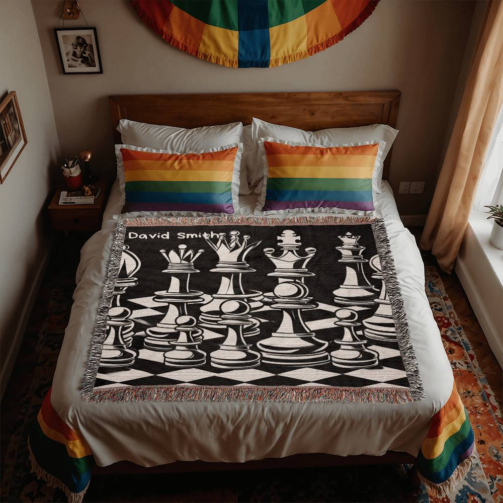 Personalized Chess Heirloom Woven Blanket