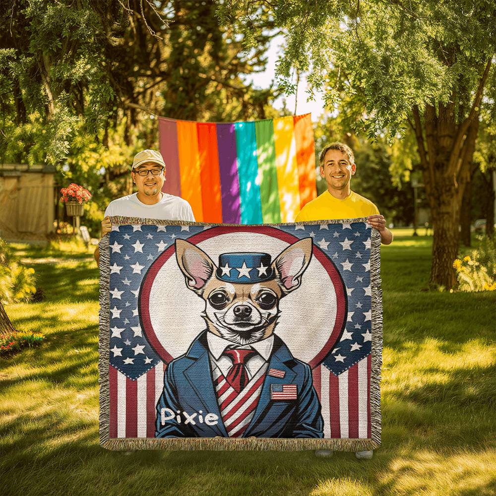 Personalized Chihuahua Heirloom Woven Blanket