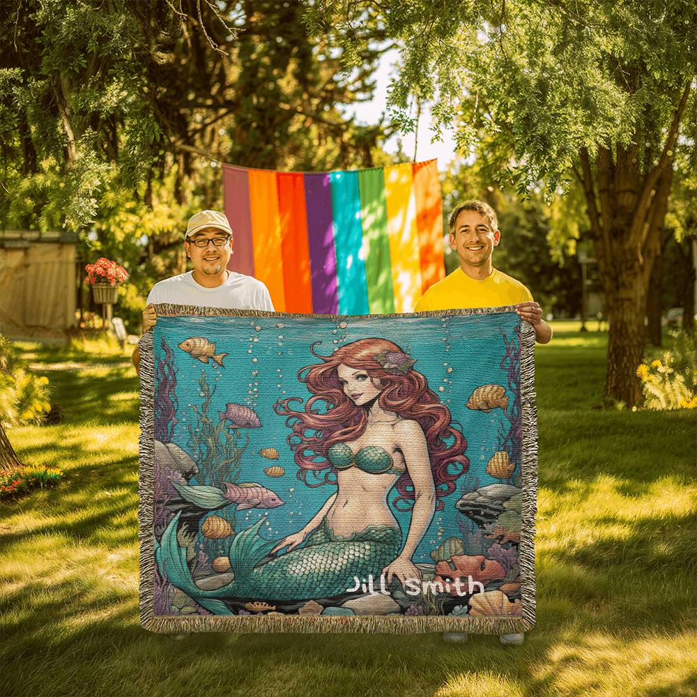 Personalized Mermaid Heirloom Woven Blanket