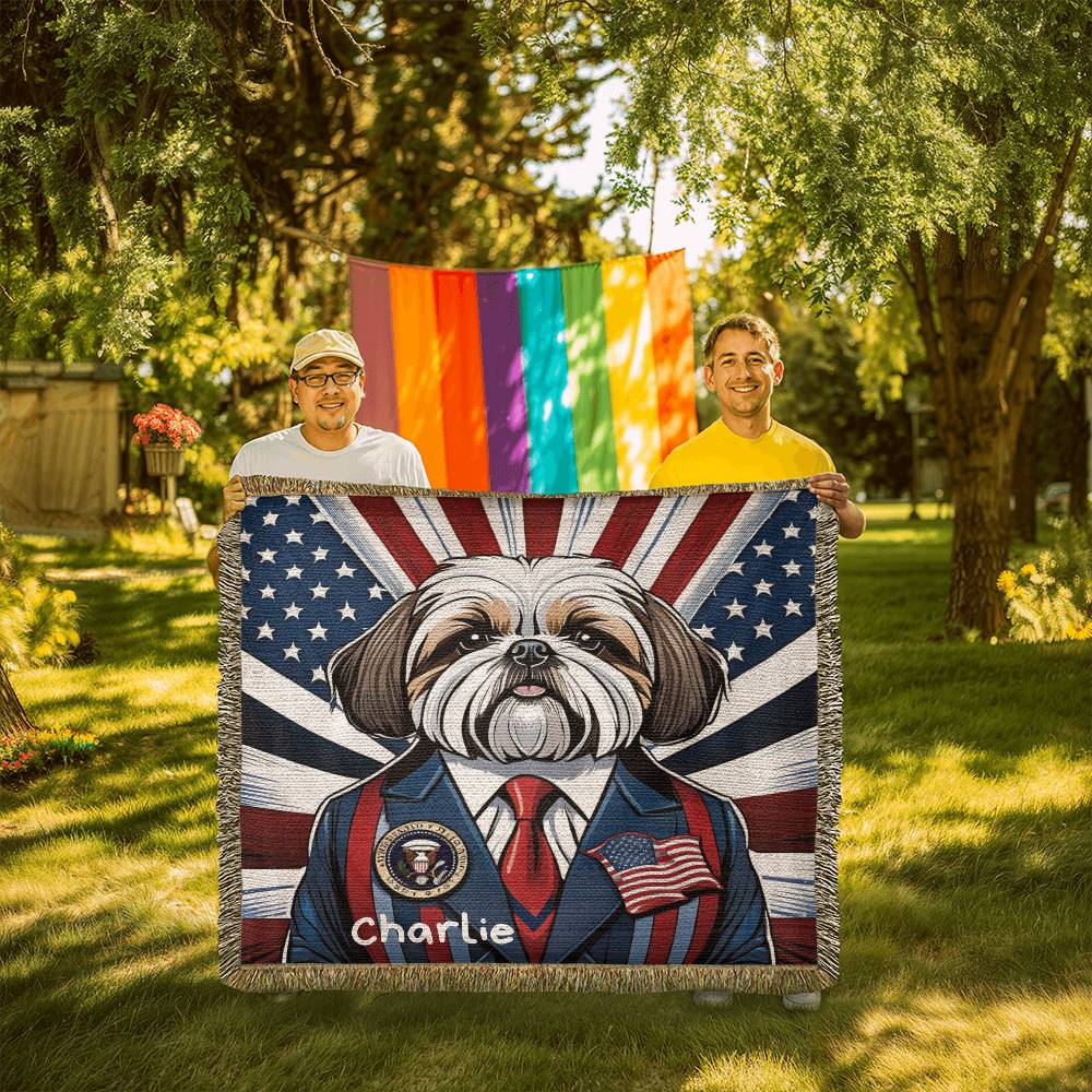 Personalized Shih Tzu Heirloom Woven Blanket