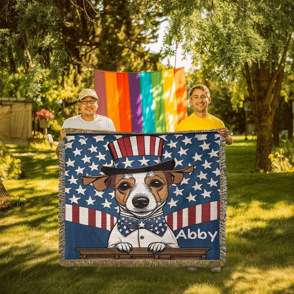 Personalized President Jack Russell Heirloom Woven Blanket