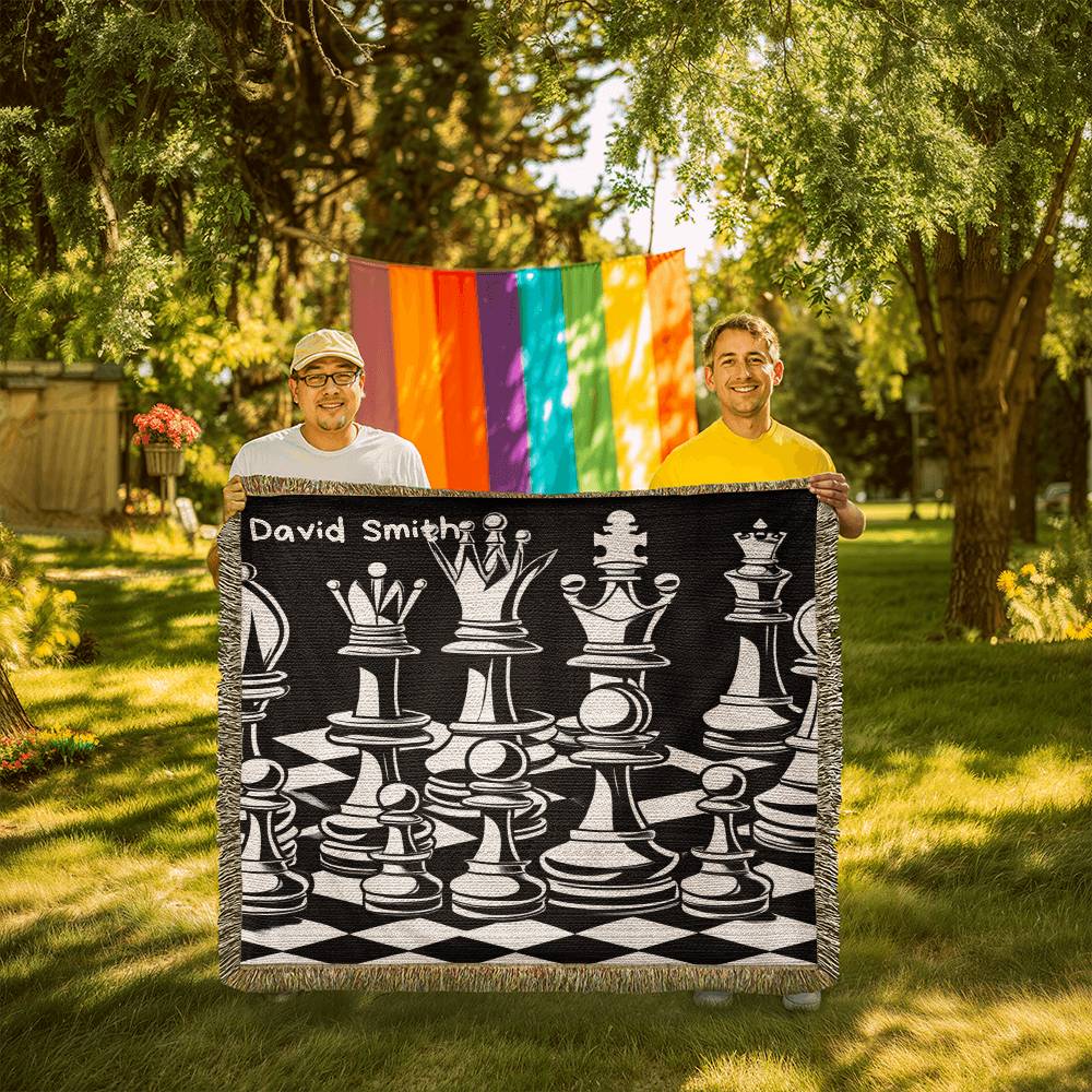 Personalized Chess Heirloom Woven Blanket