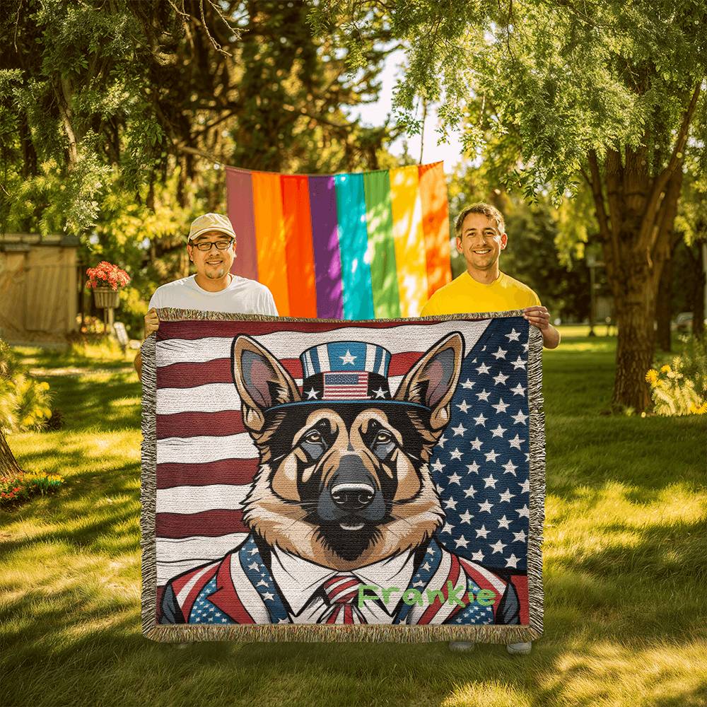 Personalized German Shepherd Heirloom Woven Blanket