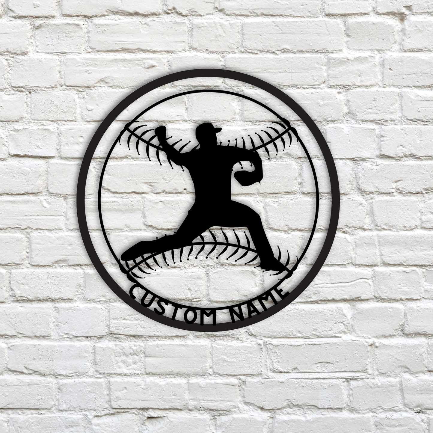 Baseball Pitcher Metal Art