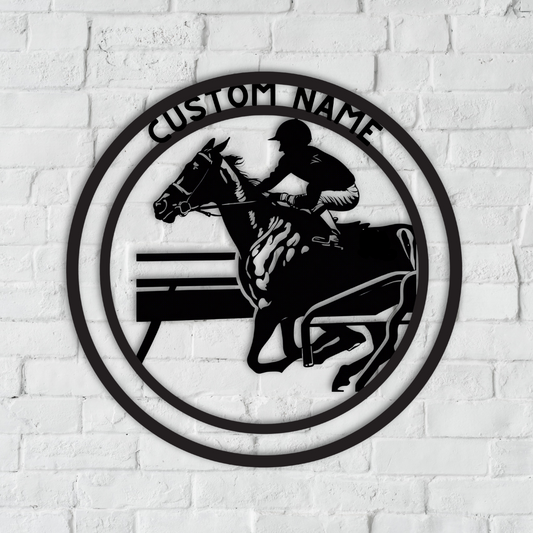 Horse Racing Metal Wall Art